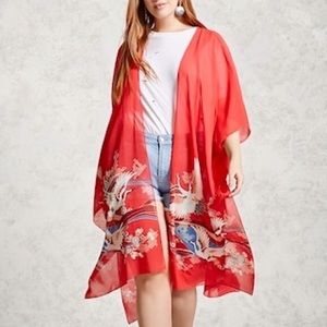 Long red kimono